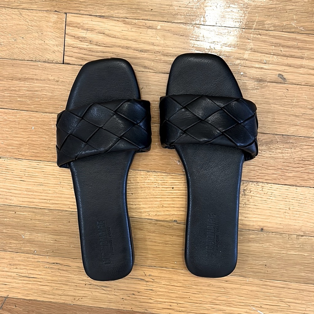 Black slide sandals